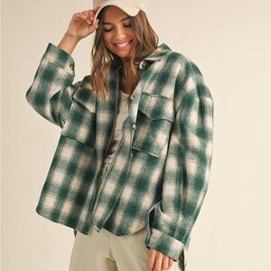 Plaid Shacket, S, NWOT